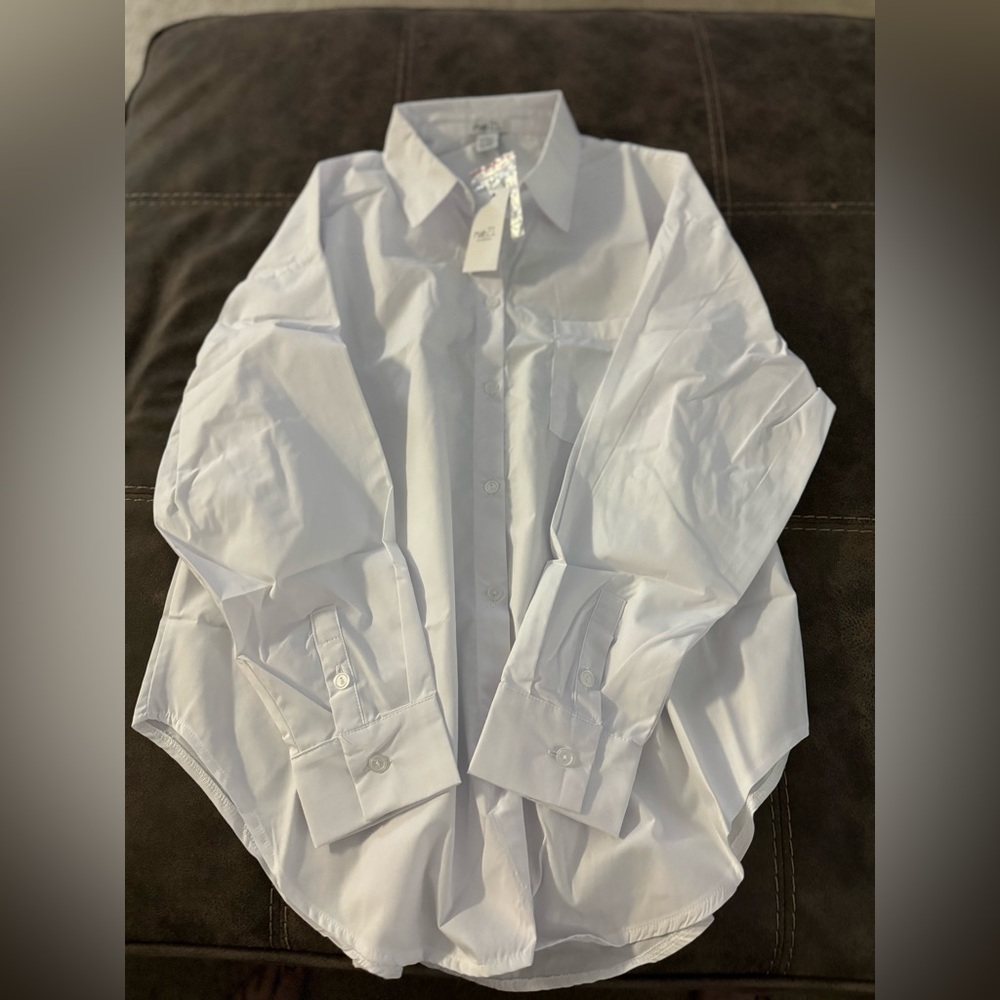 Women’s oversized button up blouse